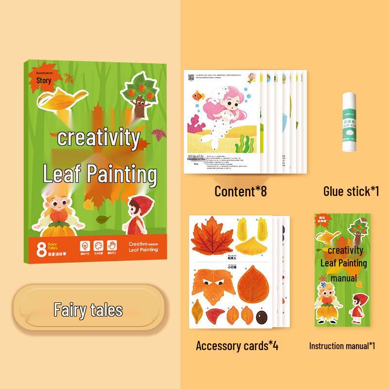 

DIY Leaf Painting Kit for Kids: Educational Craft Set for Making Plant Specimen Collages in Kindergarten.