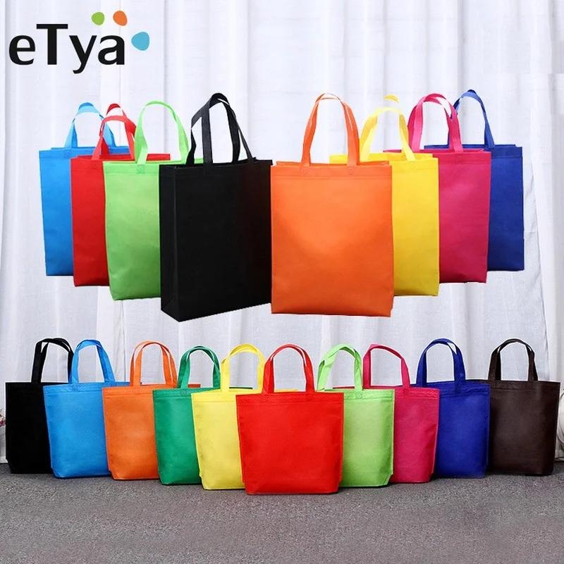 eTya Reusable Shopping Bag Foldable Tote Grocery Bag Large Capacity Non-Woven Travel Storage Eco Bags Women Shopping Handbag