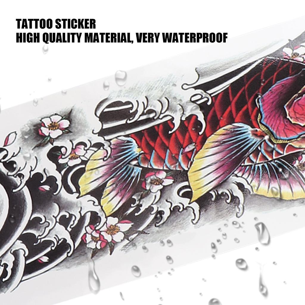 9Pcs Full Arm Tattoo Sticker Waterproof Temporary Long Lasting Large Pattern Tattoo Stickers
