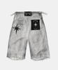 BADBLOOD Cosmo Patch Convex Bermuda Pants - Washed White