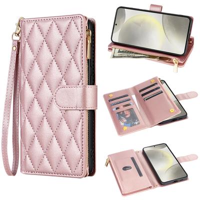 Crossbody Luxury Flip Leather Magnetic Cards Solt Wallet Case For Samsung S26 Ultra S25 Plus S24 S23 A36 A56 Strap Pocket Cover