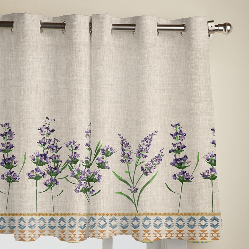Lavender Flowers Bohemia Windows Curtains Living Room Bedroom Window Treatments Household Kitchen Curtains