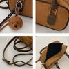 Ins PU Leather Suede Bowling Bag Handbag Korean Style Small Square Bag Large Capacity Solid Color Shoulder Bag Streetwear