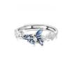 Blue Butterfly Opening Adjustable Ring, Exquisite Fashion Accessories Gift