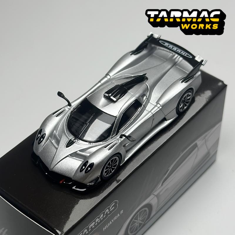 TW 1:64 Tarmac Works Pagani Huayra R Satin Silver Chase alloy car model