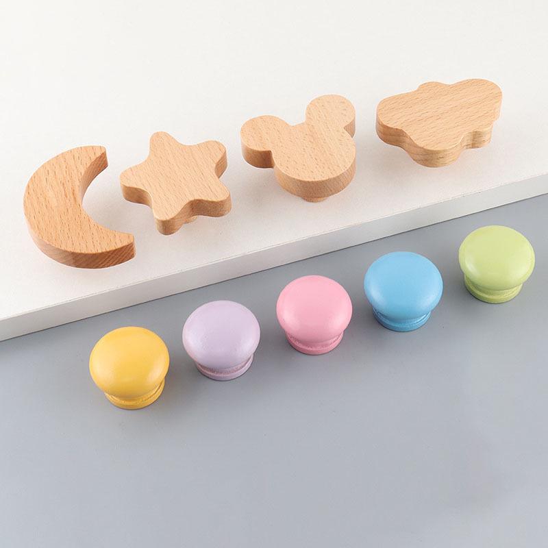 Solid Paulownia Wood Round Drawer & Cabinet Handle