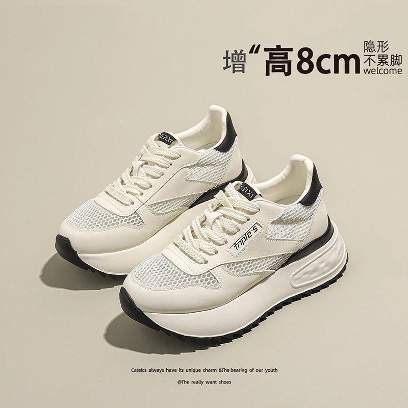 

Platform sneakers women s 2025 new mesh breathable casual Forrest Gump shoes inner height increase versatile white shoes dad shoes 34