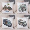 Cartoon Camping Pillowcase Decoration Travel Car Cushion Cover Pillowcase Suitable for Sofa Home Children's Room