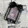 1 Pièce 3 Pouces Volant Kpop Porte-Présentation de Photocard Doux Mode Coréenne Nœud Housse de Protection pour Carte Photo Fournitures Étudiant Cadeau