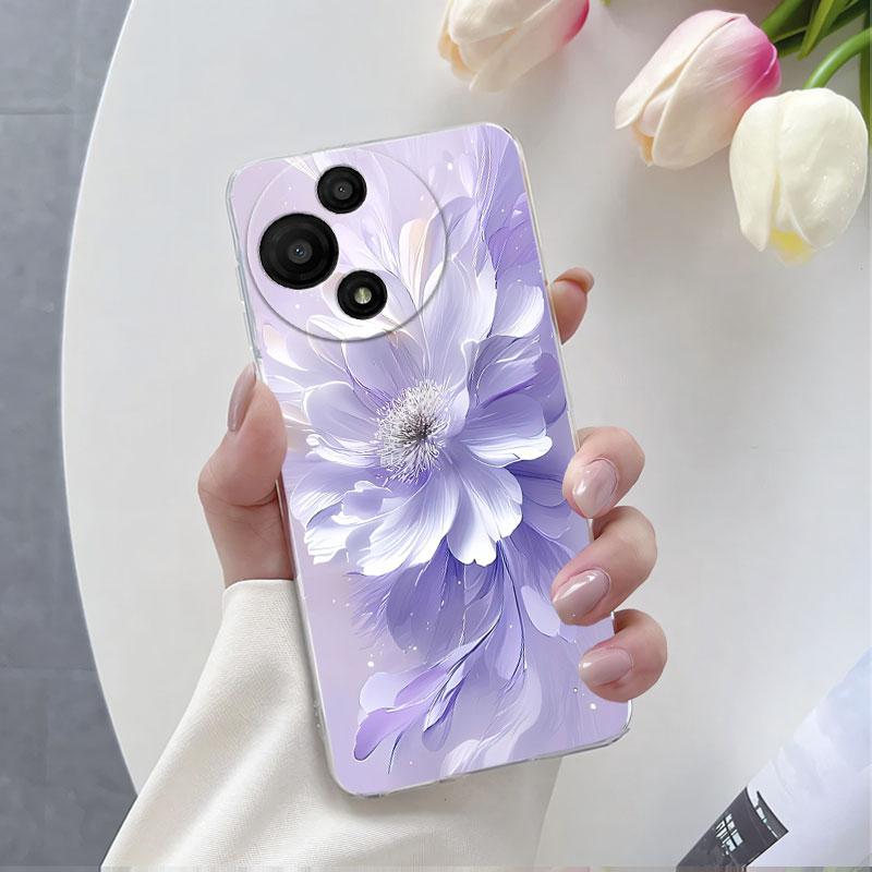 For TCL 60R 5G T519H 2025 Case Flower Marble Phone Case For TCL 60 SE 605 T517H Funda Transparent Soft Silicone Protect Cover