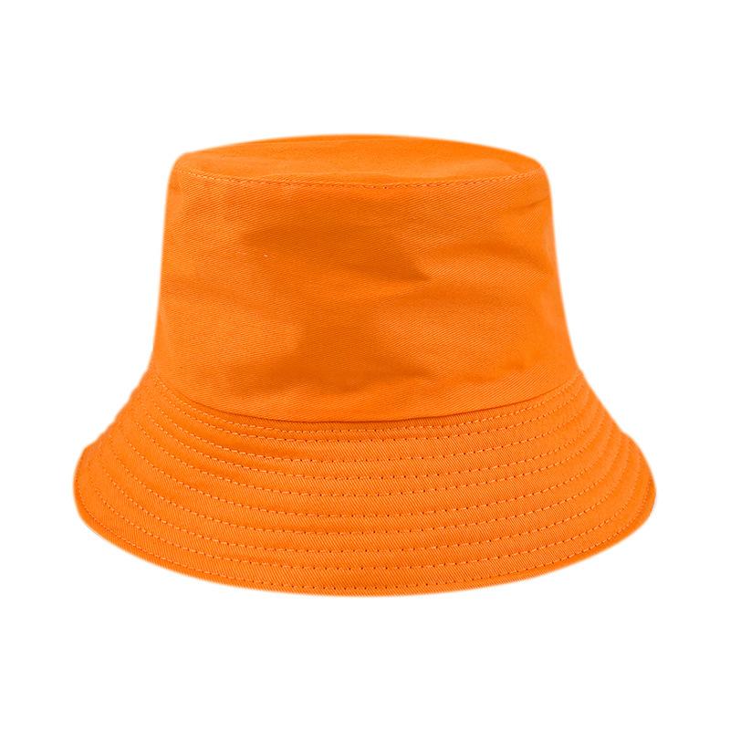 Pure cotton high quality double-sided fisherman hat Korean version face slim basin hat sun protection bucket hat embroidery