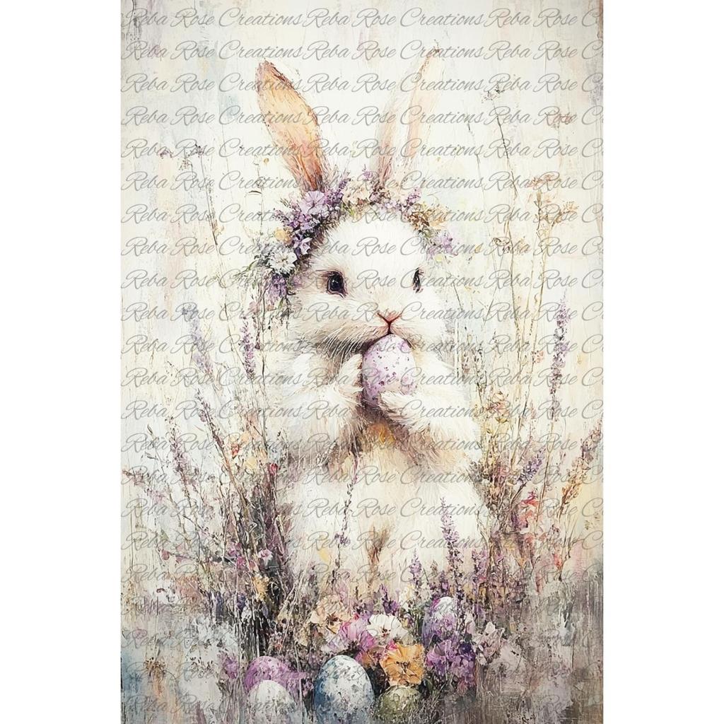 Retro Metal Wall Sign, Easter Bunny with Eggs, Vintage Tin Plate Home Decor