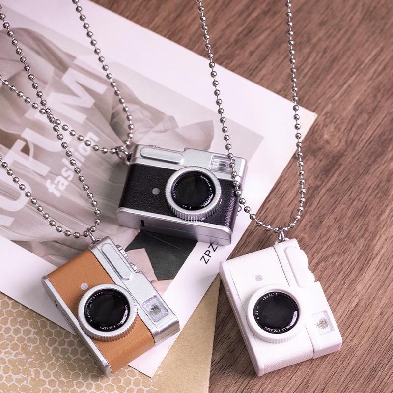Mini Retro Camera Keychain with Light & Sound: Dual-Use Ornament for Kids