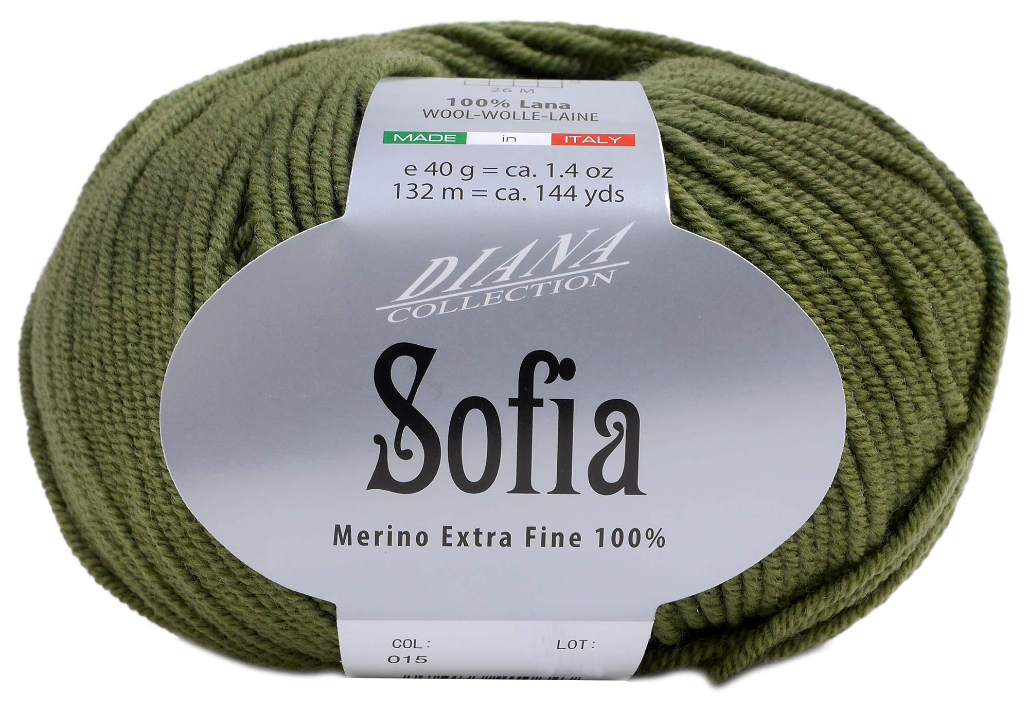 

NASKA DIANA Sofia Medium Pack of Yarn, Weight, Col. 15, Green, 40g, Approx. 132m, 5, W-60