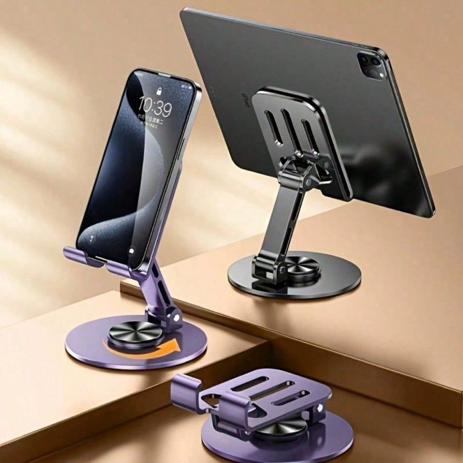 All-Metal 360-Degree Rotating Pressure-Reducing Universal Stand, Suitable For Mobile Phones And Tablets - Suitable