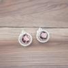 Bijoux en Argent Sterling 925 avec Pierre Rhodolite Boucles d'Oreilles Studs Faits Main 0,62" Pour Femmes EE-125-14