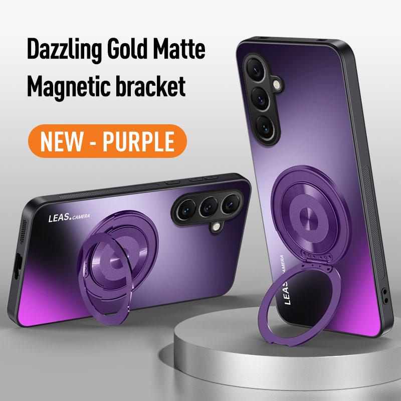 For Samsung S25 Edge S24 S23 S22 S21 Plus FE Note 20 Ultra Magnetic Ring Stand Back Phone Case Magsafe Ring Lens Protect Cover