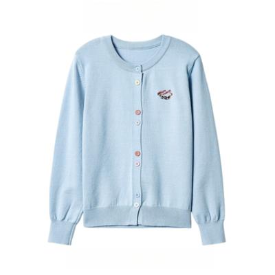 Round-neck Embroidered Buttoned Long-sleeved Knitted Cardigan Sweater Coat, A New Autumn Loose and Versatile Top for Women