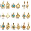 2Pcs DIY Stainless Steel Natural Stone Pendant for Necklace Earrings Pendant DIY Jewelry Making Accessories