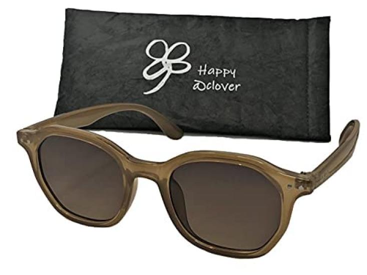 

Счастливый Клевер Счастье 4 Включает 3 Солнцезащитные очки UV 002 Half Happy@clover, Восьмиугольные, Цвета, Чехлы, Защита, Мужские и Женские, (Молочно-бежевый/Дымчатый