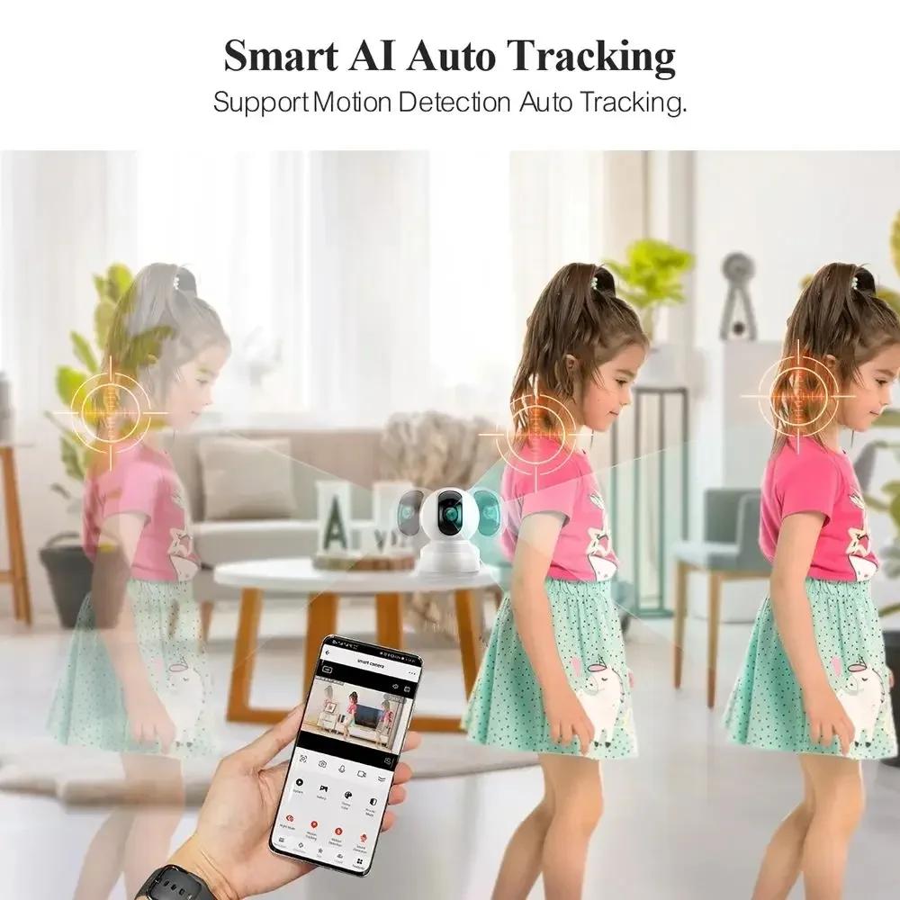 Smart Mini 5G Wifi IP 4MP Indoor Wireless Security Home CCTV Surveillance Camera Automatic Tracking Baby Monitor