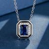 Jewelry Copper Bottom Gold-Plated Retro Simulation Blue Spinel Square Diamond Simple Wind Suit Female 6 * 8-5 * 7