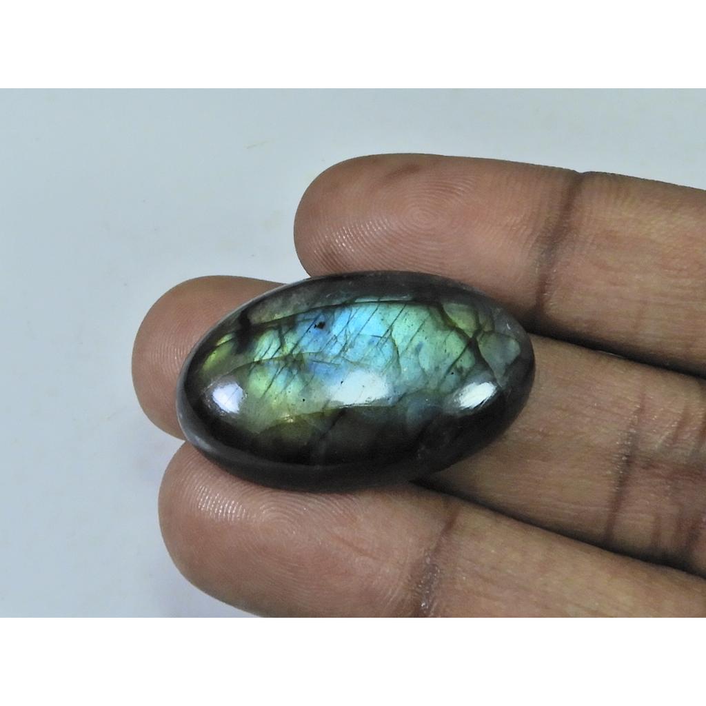 54Cts. Natural Purple Flash Labradorite Oval Cabochon Gemstone 19X33X09MM B-305