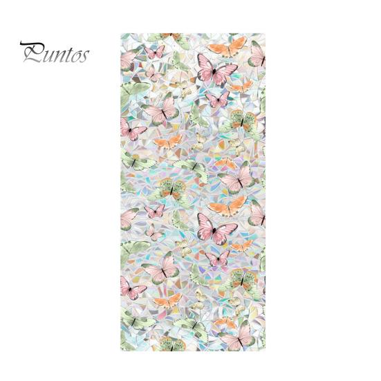 Floral Rainbow Static Sticker Window Privacy Film UV Protection Glass Sticker Non-Adhesive Window Cling for Home Bedroom Living Room Decor