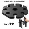 8-Slot Mic Stand Holder Easy Installation Mount Storage Bracket Detachable Microphones Organizer Mics Holders For Studio Karaoke