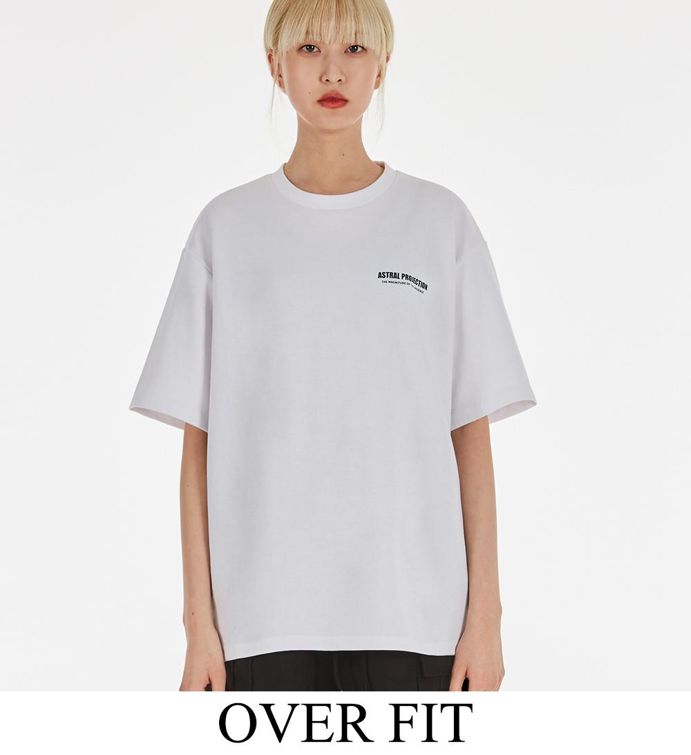 Astral Projection Basic Logo Double Cotton Oversized Short Sleeve T-Shirt_White White/Medium(Overfit)