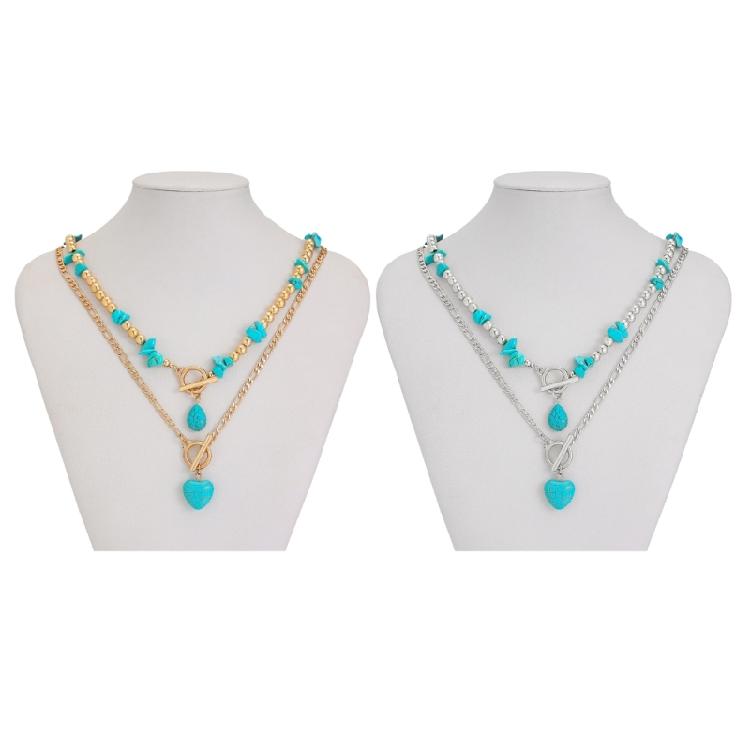 Fashionable Turquoise Statement Necklaces Adjustable Length Choker Trendy Accessories for Various Outfits and Event