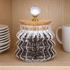 Household Tea Sealed Jar Striped Pattern Coffee Bean Storage Jar Glass Food Container  Sugar