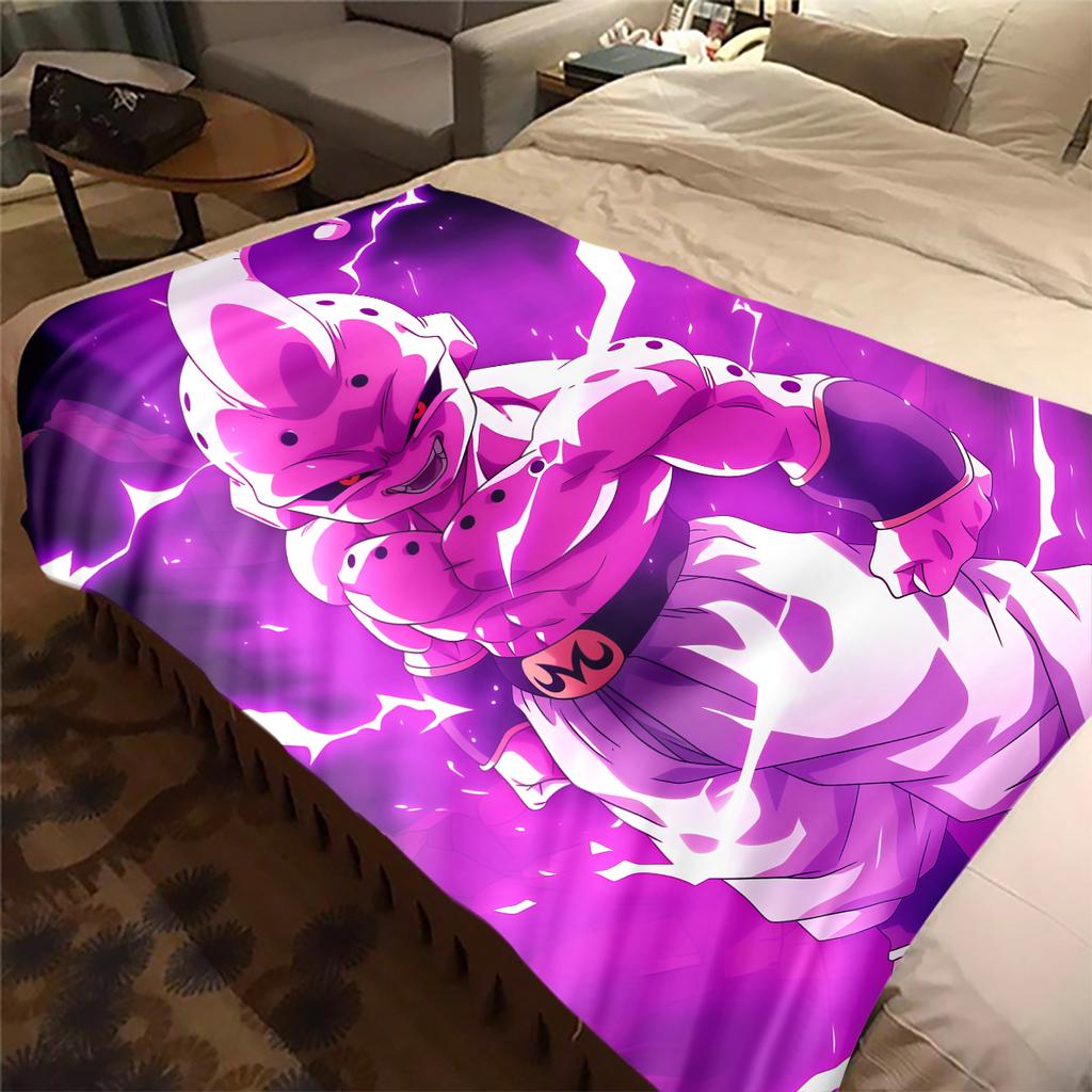 1PC Majin Buu  Print Flannel Blanket, High quality All Seasons, Home Decor, Warmth and Comfort, Perfect for Christmas Gifts