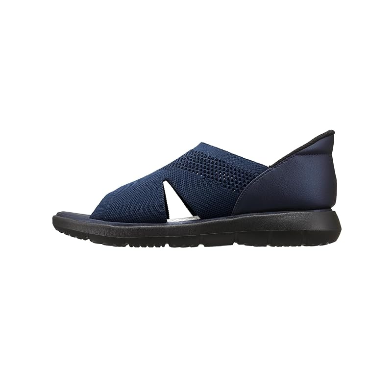 [Pansy] 4447 Open-toe shoes for women, 3E width, mesh knit, 24.5cm, navy.