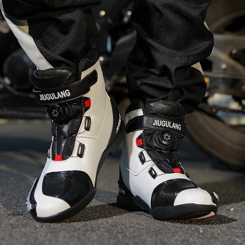 Nine-strand wolf waterproof boots motorcycle shoes locomotive boots mid-top knight shoes cycling shoes locomotive shoes men's motorcycle travel