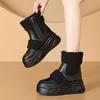 Fashion Top quality 8.5CM Genuine Leather Fashion Women Ankle Booties Platform Wedge Winter Plush Autumn Boots Spring Warm Shoes Chimney