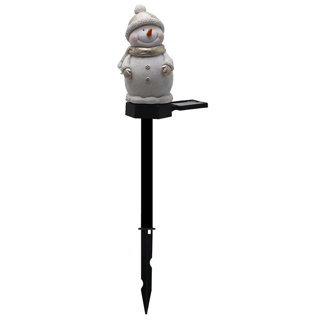 Ground Stake Lights with Resin Pumpkin and Snowman Design for Outdoor Garden Decoration