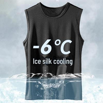 Chaleco deportivo de verano para hombre, de malla de seda helada, sin mangas y de secado rápido