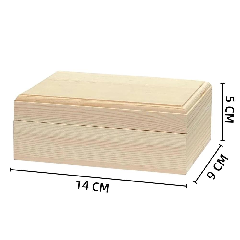 Wooden Storage Box Personalized Light Wood Storage Box Multifunction Square Hinged Craft Boxes Storage Organizer Container