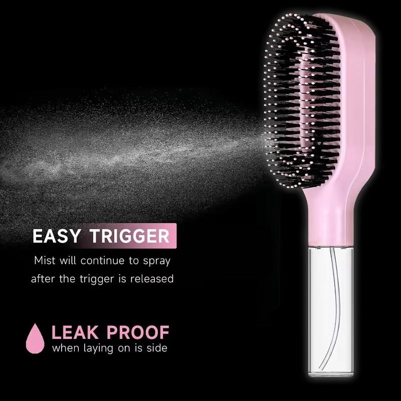 2In1 Sprayer Comb Detangling Scalp Massage Hairbrush With Spray Bottle Essential Oil Water Mist Spray Brush Anti-Static Summer