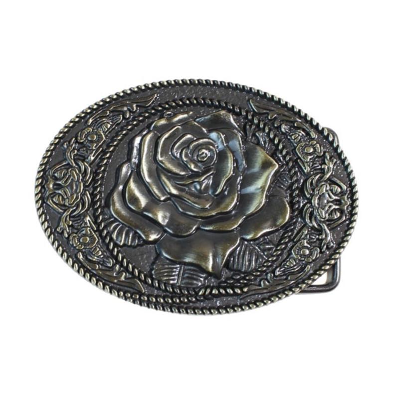 Stilvolle Metallschnalle mit Rosen-Design 4,0 Innendurchmesser für Damen Herren Modeaccessoire