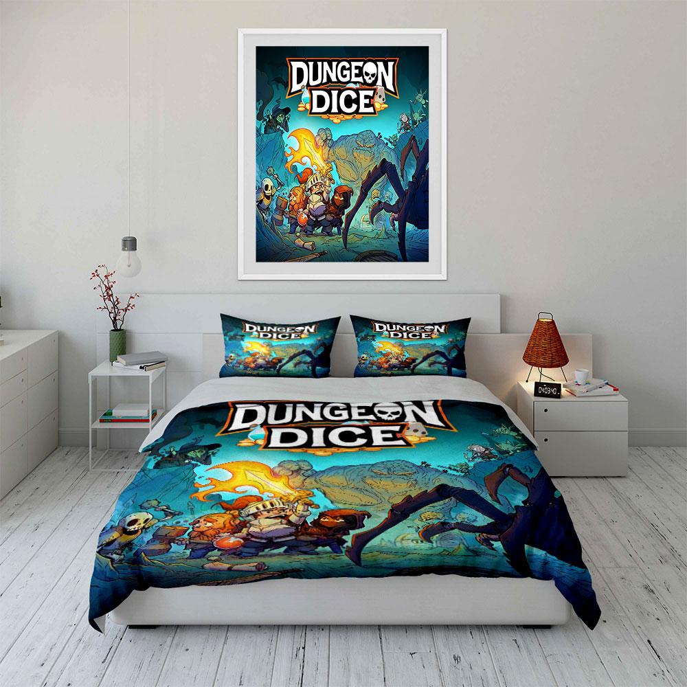 Dungeon Adventure Fantasy Art Bedding Duvet Cover Set Duvet Cover Pillowcases (1*Duvet Cover 2*Pillowcases, without duvet insert)