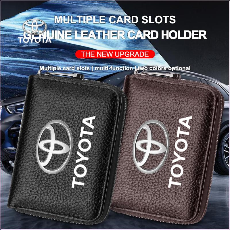 Wallet Driver License Business Card Holder Key Case for Toyota TRD GR Auris Rav4 Yaris Hilux Corolla Prius Avensis Emblem