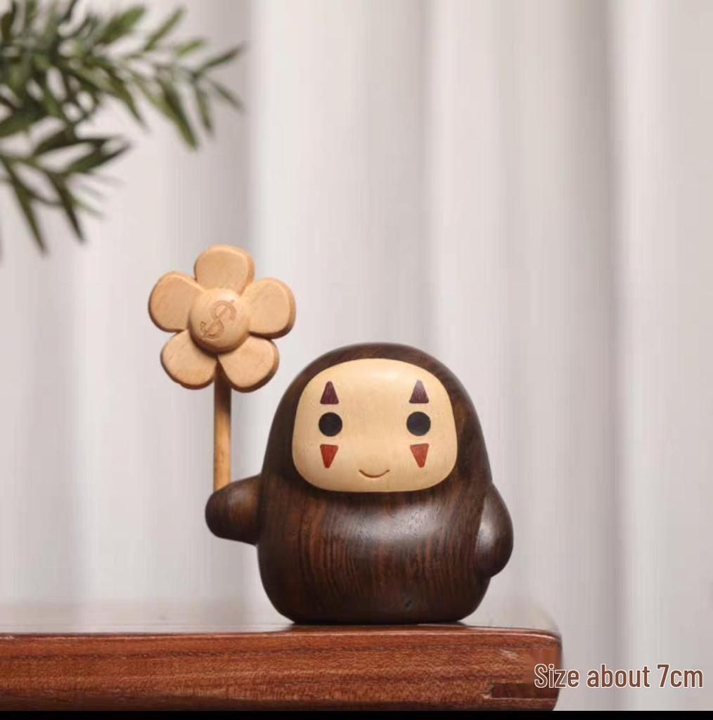 Massivholz Totoro und No-Face Figuren - Niedliche Wohnzimmerdeko und Geschenke