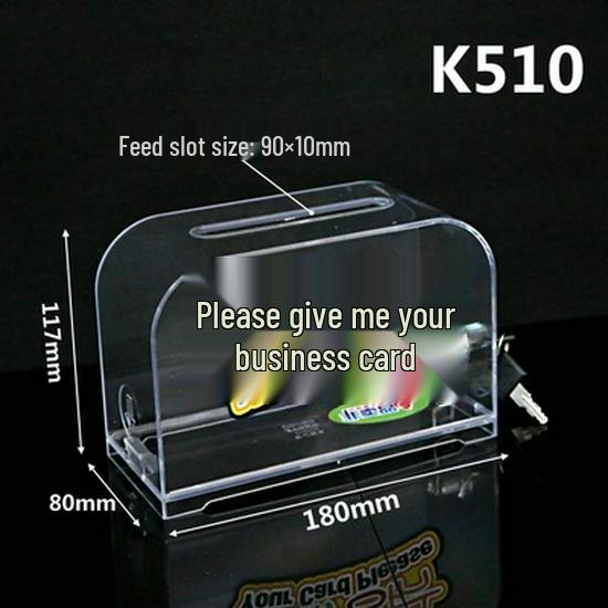 Transparent Lockable Business Card Holder - Large Capacity Desktop Storage Box