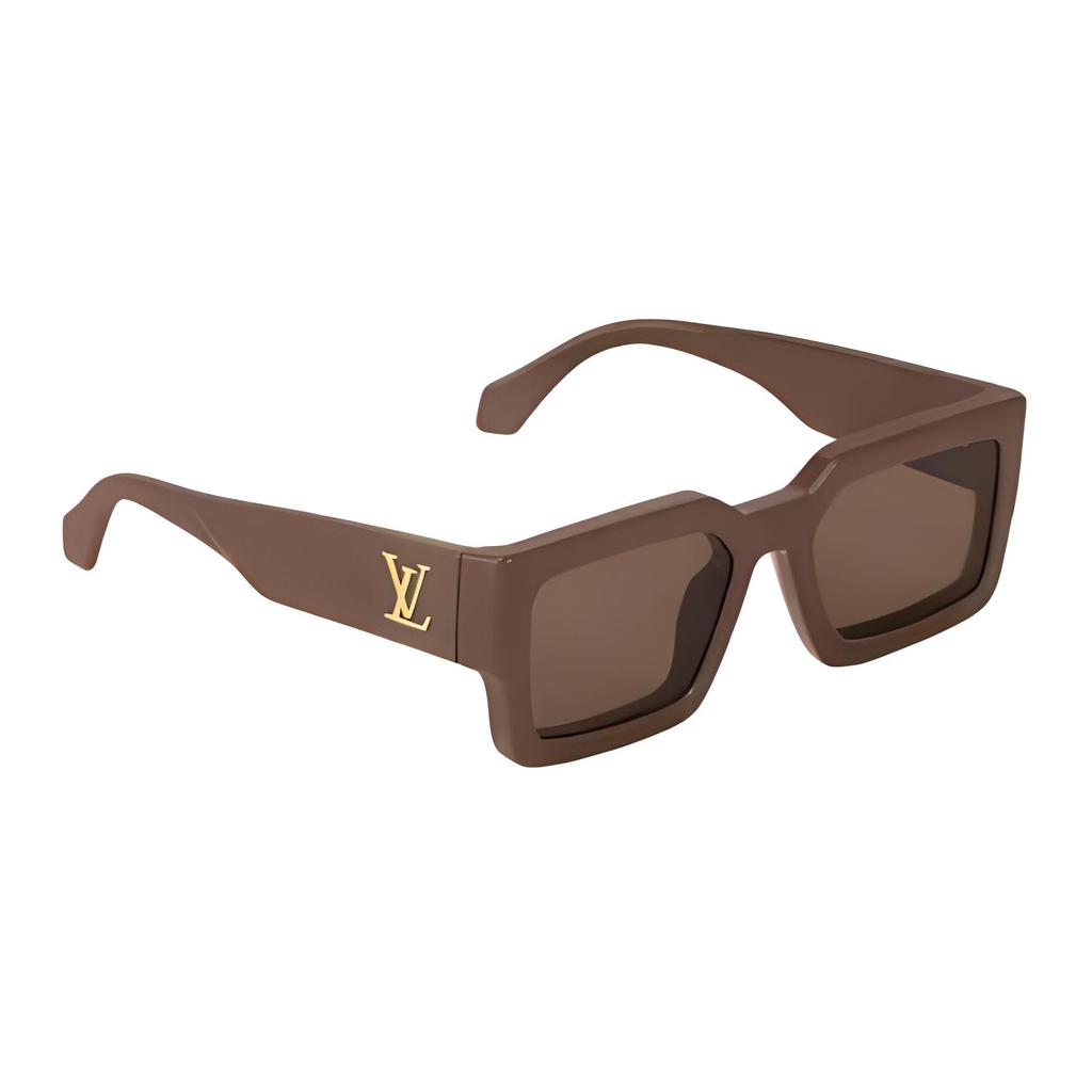 Louis Vuitton Original Design Metal Acetate Square Sunglasses Unisex sunglasses Brown Z2702E