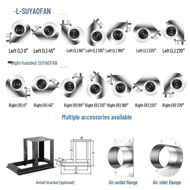 Jinglian 304 Stainless Steel Industrial Boiler Ventilation Fan CN Plug (adapter Included)