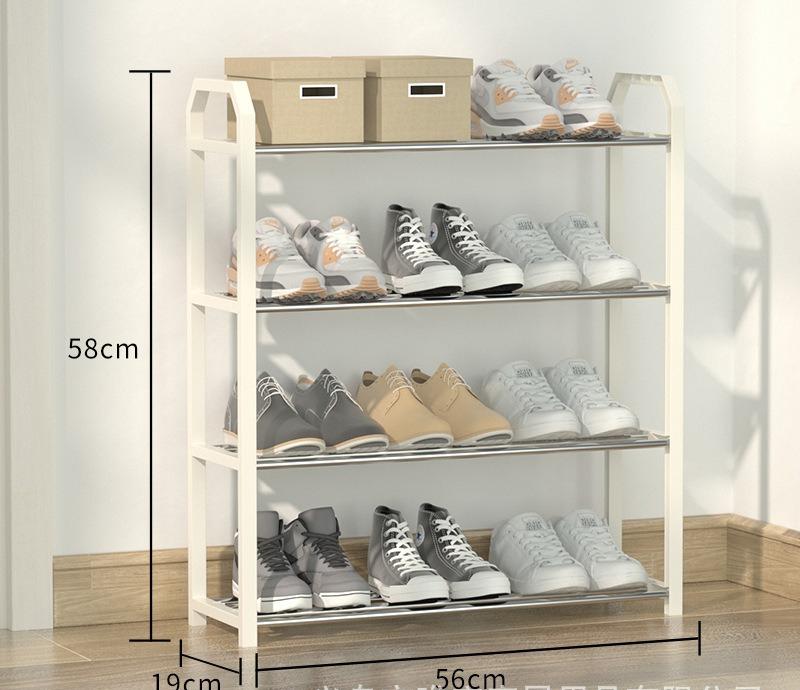 Multi-layer Assembly Simple Shoe Rack, Dustproof Storage Shoe Cabinet Dormitory Home Solid Metal Shoe Rack