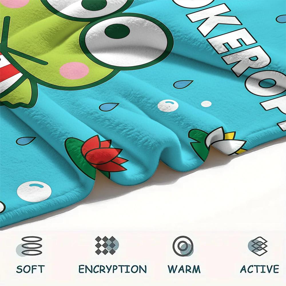 1PC Sanrio Cute Print Flannel Blanket, High Quality All Seasons, Home Decor, Warmth and Comfort, Perfect for Christmas Gifts