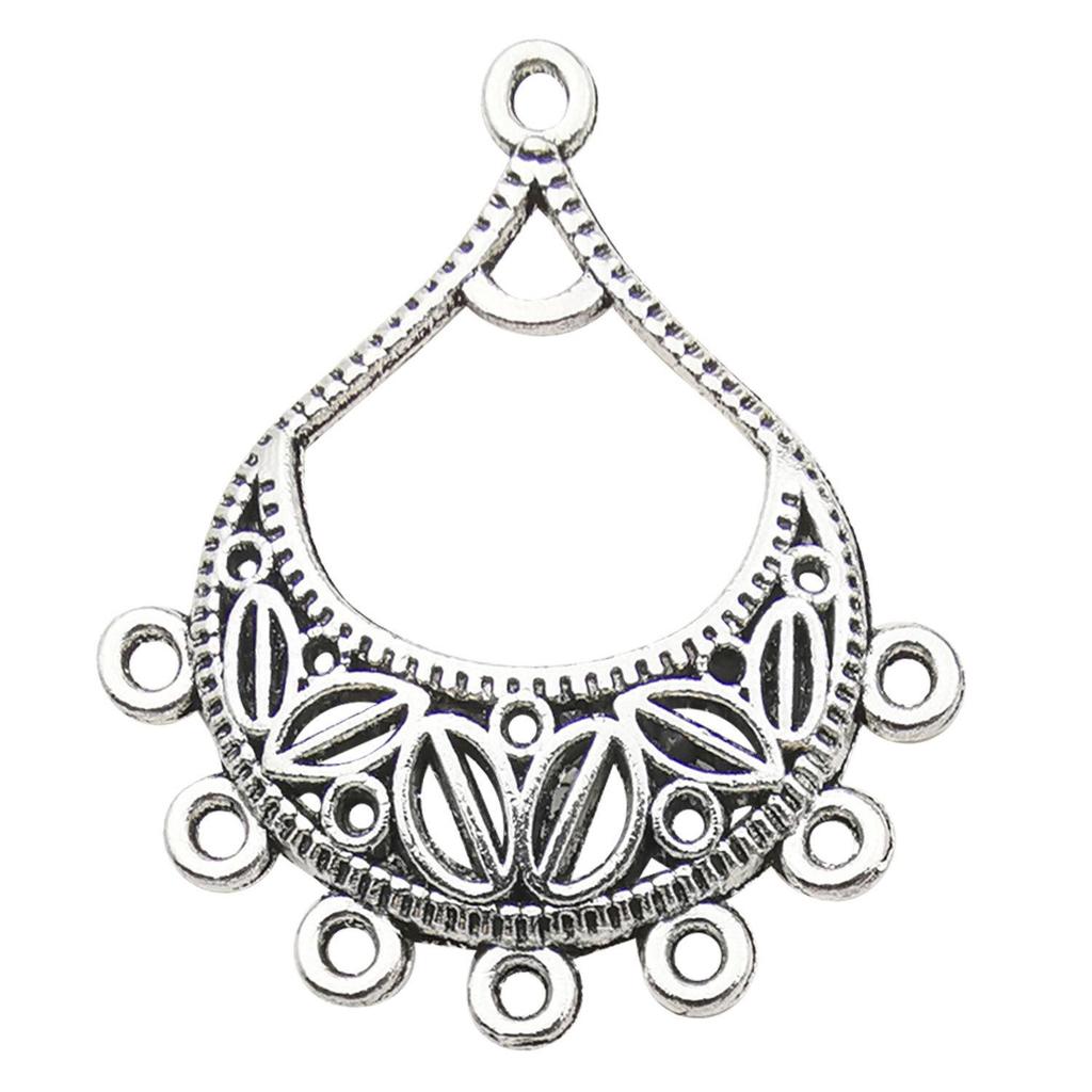Bohemian Water Drop Heart Double Hole Ethnic Earrings Alloy Jewelry